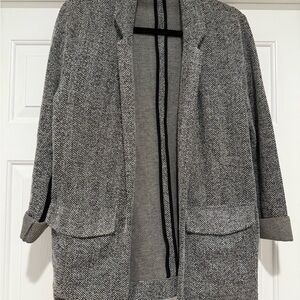 Topshop Gray Herringbone Blazer